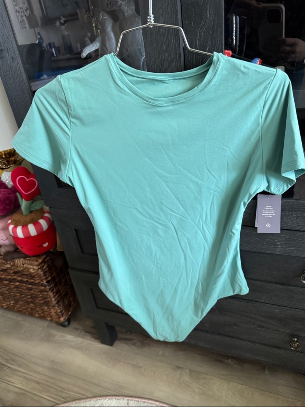 Auden Sea Green Short Sleeve Crewneck Bodysuit